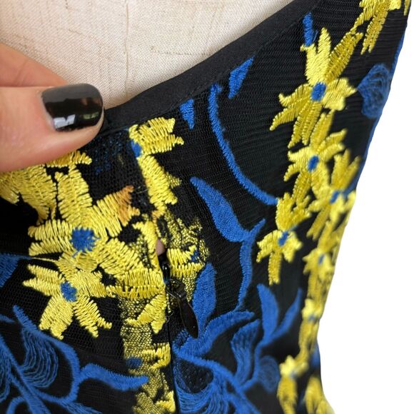 Sam Edelman Blue Yellow Floral Sleeveless Dress Women’s 6 - Picture 7 of 9